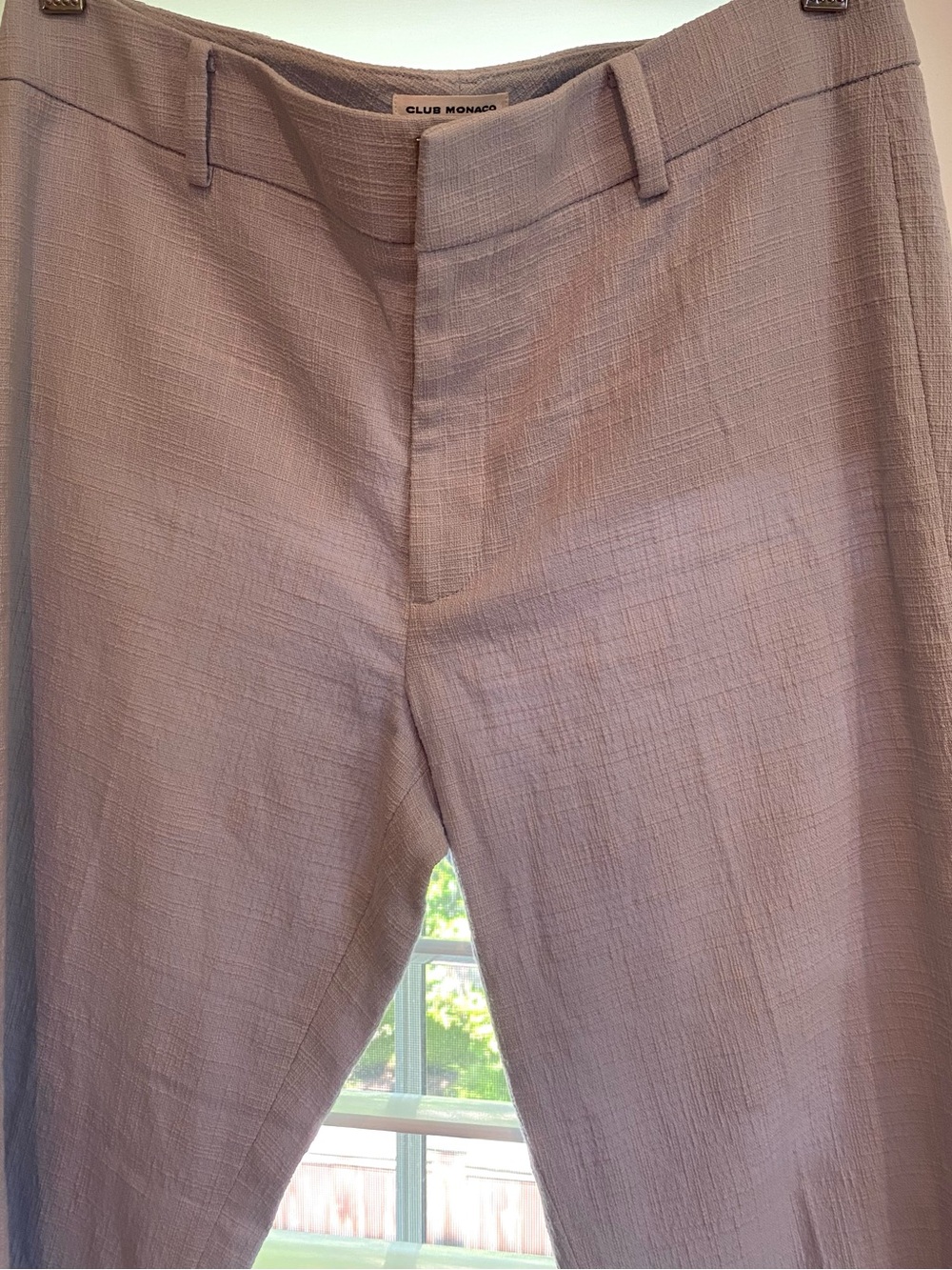 Club Monaco Light Blue Cotton Blend Textured Capri Dress Pants